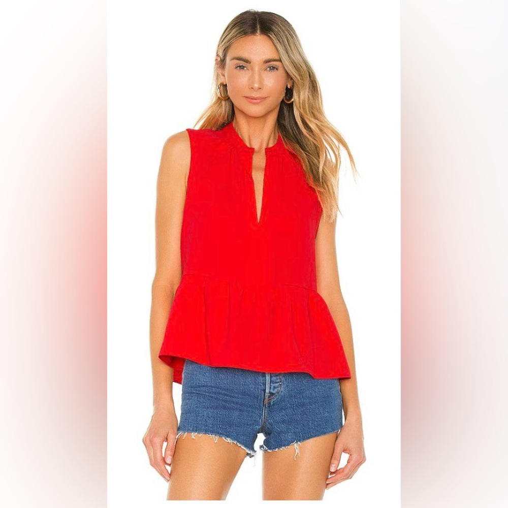 Amanda Uprichard Rylee Blouse in Red Medium